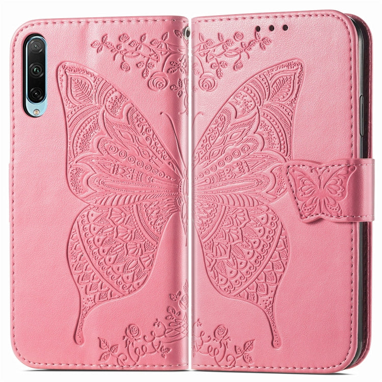 For Honor 30i Butterfly Love Flower Embossed Leather Phone Case