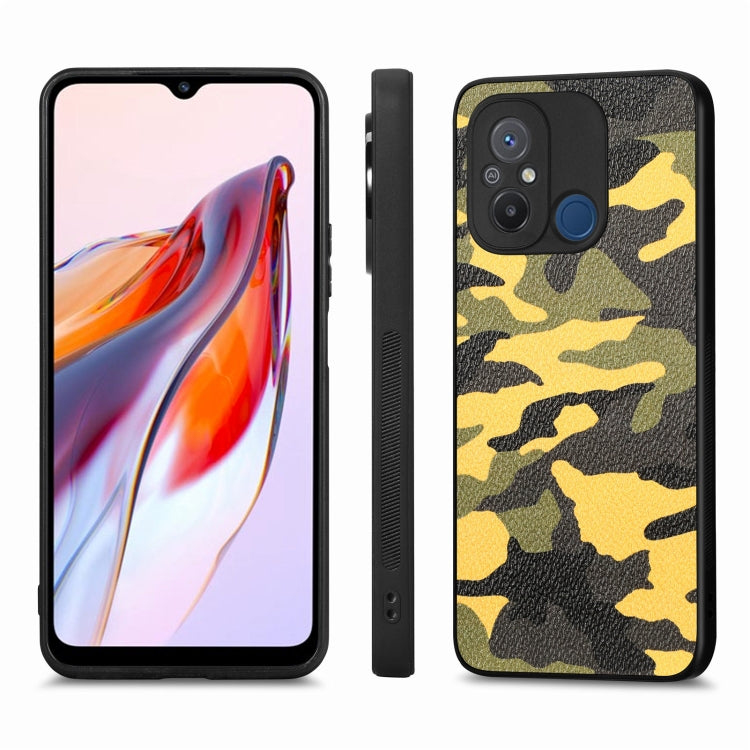 For Redmi 12C Camouflage Leather Back Cover Phone Case