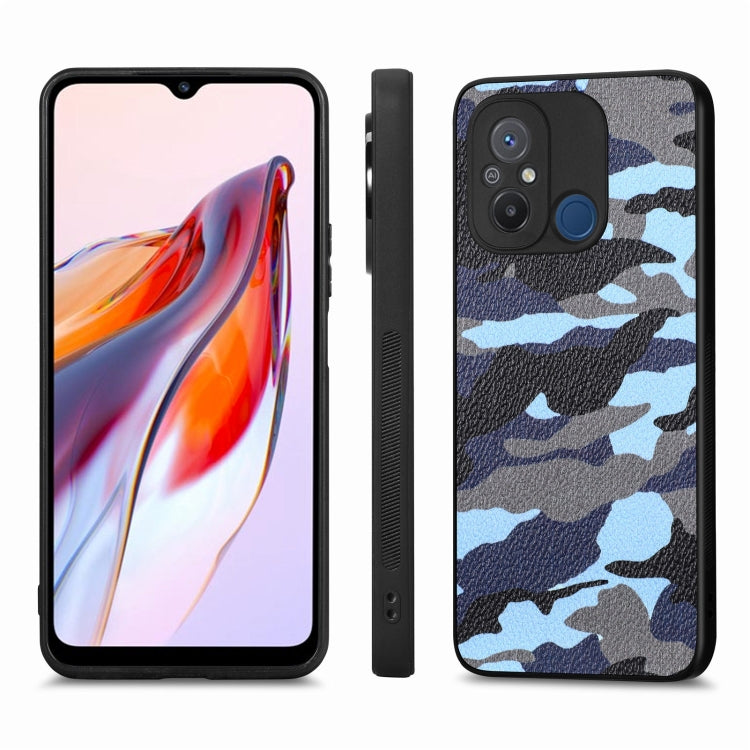 For Redmi 12C Camouflage Leather Back Cover Phone Case
