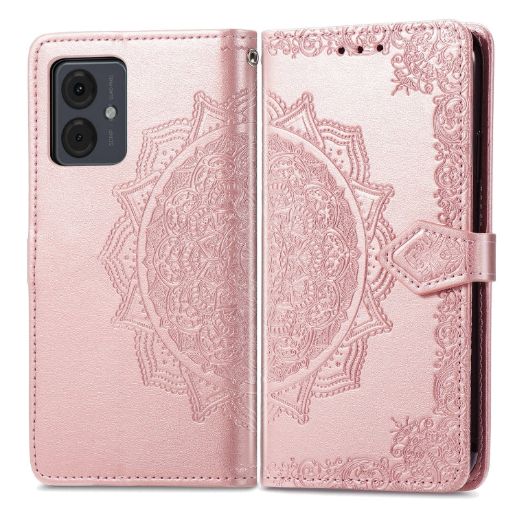 For Motorola Moto G14 Mandala Flower Embossed Leather Phone Case