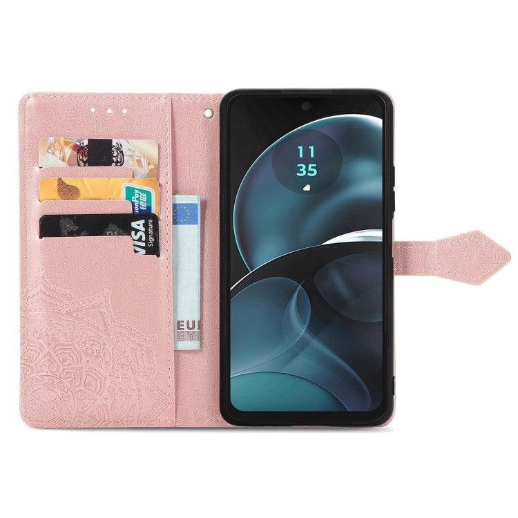 For Motorola Moto G14 Mandala Flower Embossed Leather Phone Case