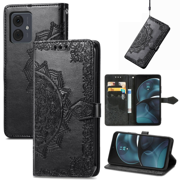 For Motorola Moto G14 Mandala Flower Embossed Leather Phone Case
