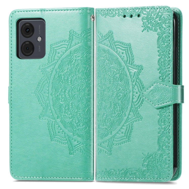 For Motorola Moto G14 Mandala Flower Embossed Leather Phone Case
