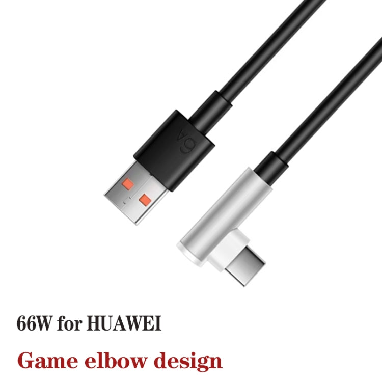 5pcs XJ-92 1m 66W USB to Type-C Elbow Super Fast Charging Data Cable for Huawei and Other Phone