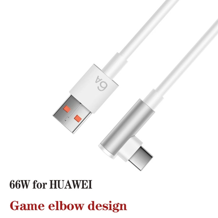 5pcs XJ-92 1m 66W USB to Type-C Elbow Super Fast Charging Data Cable for Huawei and Other Phone