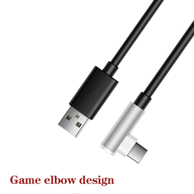 5pcs XJ-94 1m USB to Type-C Elbow Fast Charging Data Cable for Samsung and Other Phone(Black)