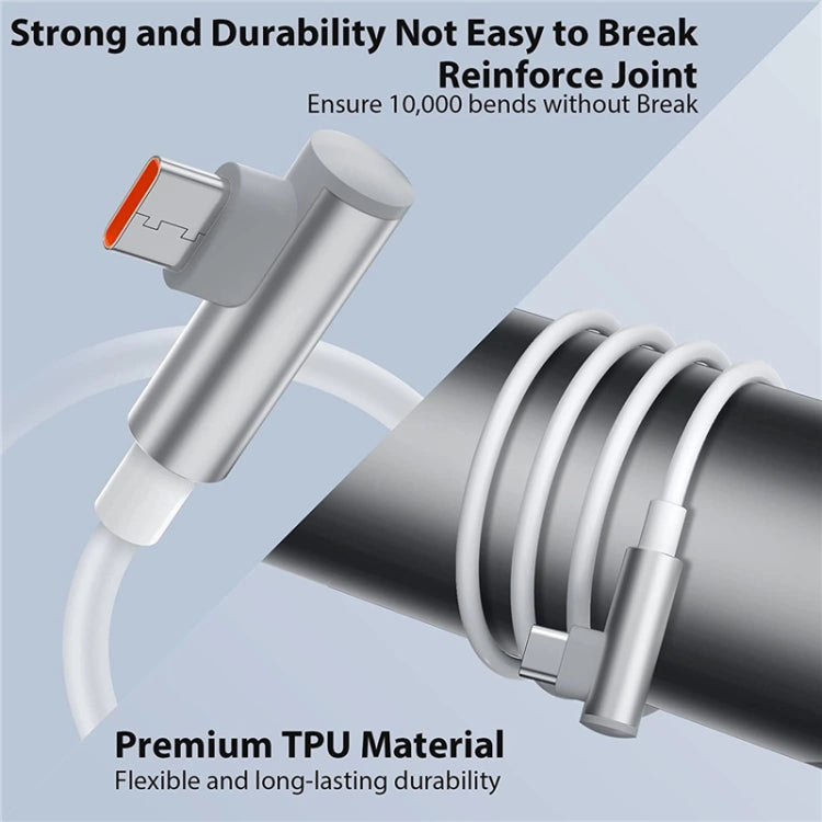 5pcs XJ-94 1m USB to Type-C Elbow Fast Charging Data Cable for Samsung and Other Phone(Black)