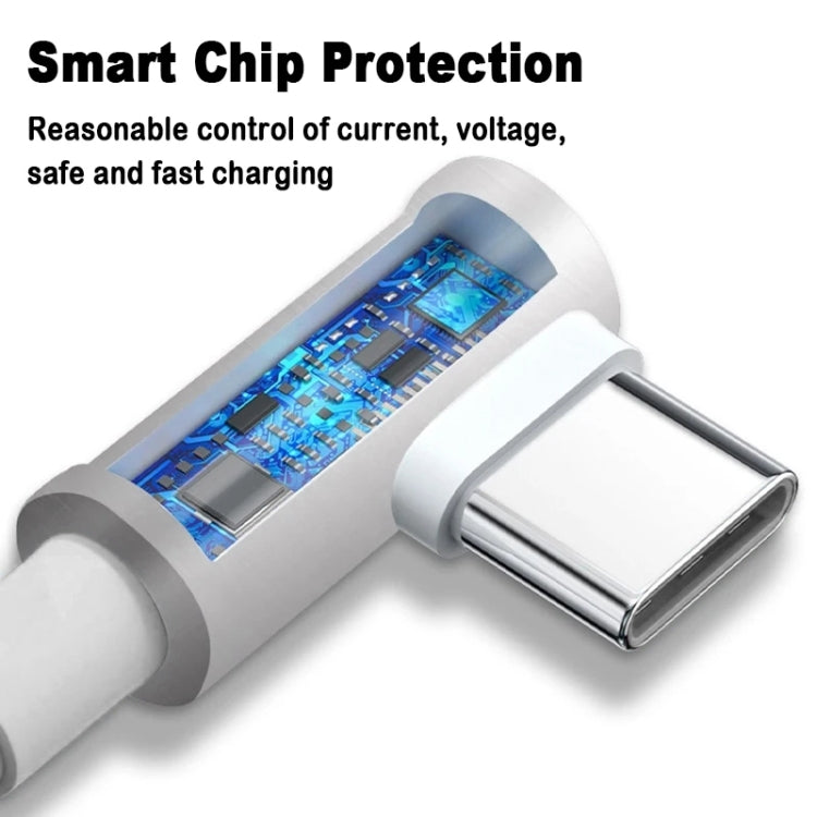 5pcs XJ-94 1m USB to Type-C Elbow Fast Charging Data Cable for Samsung and Other Phone(Black)