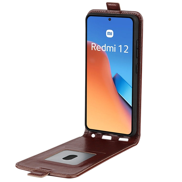For Xiaomi Redmi 12 R64 Texture Vertical Flip Leather Phone Case