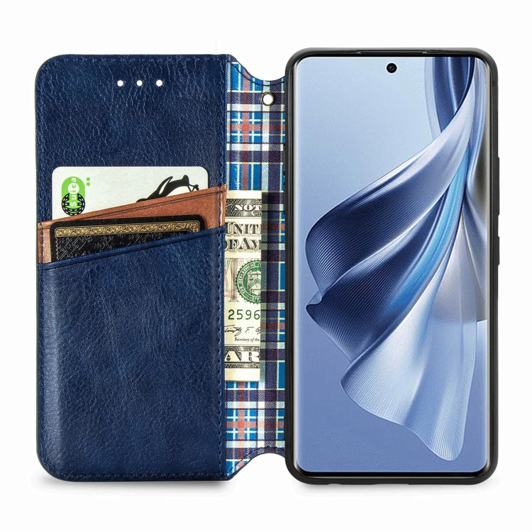 For OPPO Reno10 Global / 10 Pro Global Cubic Grid Pressed Magnetic Leather Phone Case