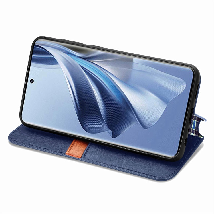 For OPPO Reno10 Global / 10 Pro Global Cubic Grid Pressed Magnetic Leather Phone Case