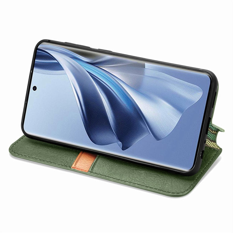 For OPPO Reno10 Global / 10 Pro Global Cubic Grid Pressed Magnetic Leather Phone Case