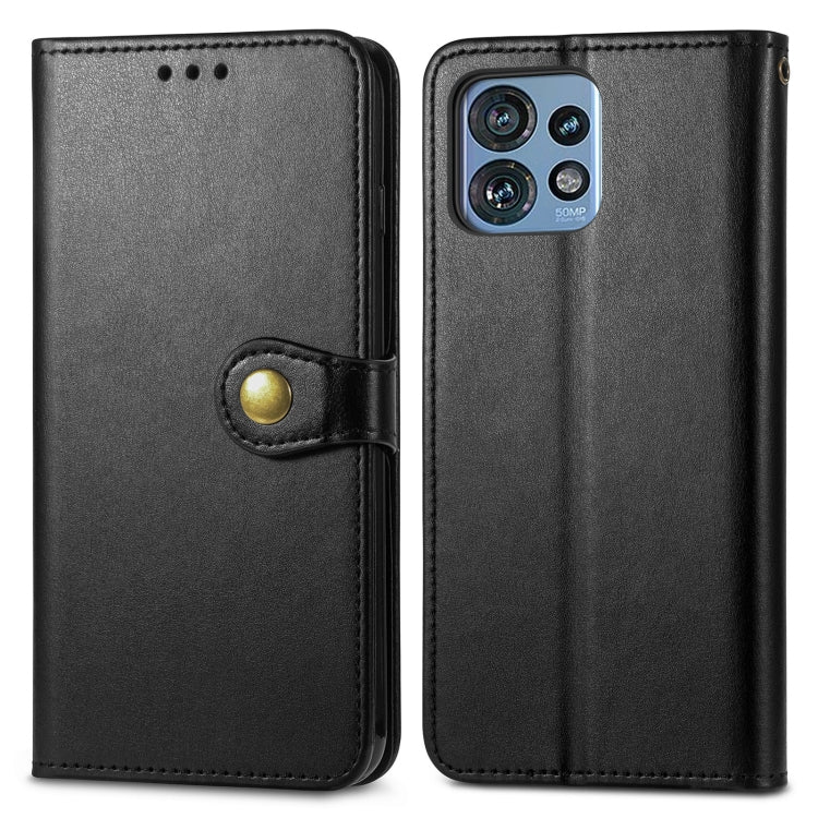 For Motorola Edge 40 Pro Retro Solid Color Buckle Leather Phone Case