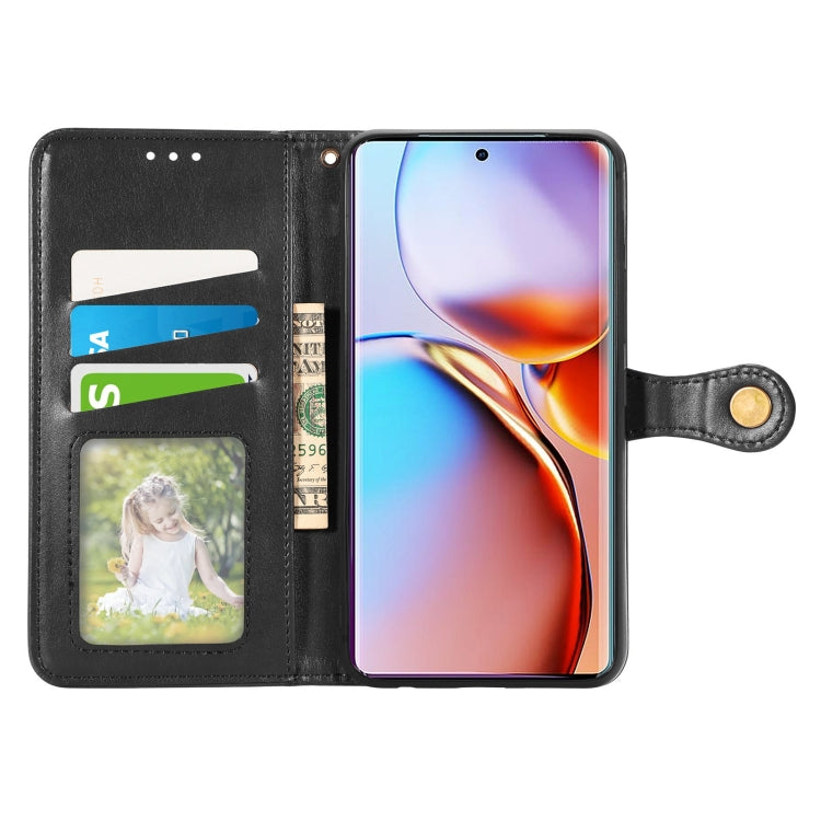 For Motorola Edge 40 Pro Retro Solid Color Buckle Leather Phone Case