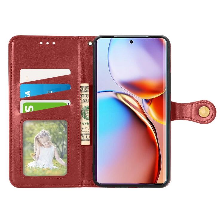 For Motorola Edge 40 Pro Retro Solid Color Buckle Leather Phone Case