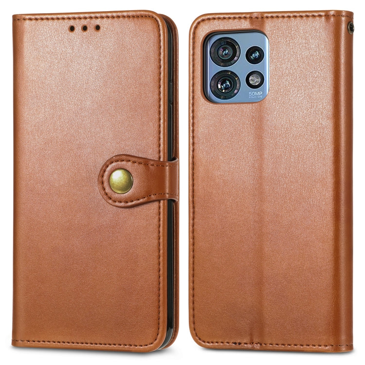 For Motorola Edge 40 Pro Retro Solid Color Buckle Leather Phone Case