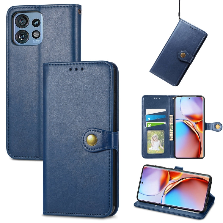 For Motorola Edge 40 Pro Retro Solid Color Buckle Leather Phone Case