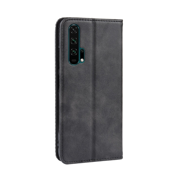Magnetic Buckle Retro Crazy Horse Texture Horizontal Flip Leather Case for HUAWEI Honor 20pro , with Holder & Card Slots & Photo Frame