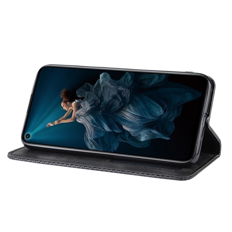 Magnetic Buckle Retro Crazy Horse Texture Horizontal Flip Leather Case for HUAWEI Honor 20pro , with Holder & Card Slots & Photo Frame