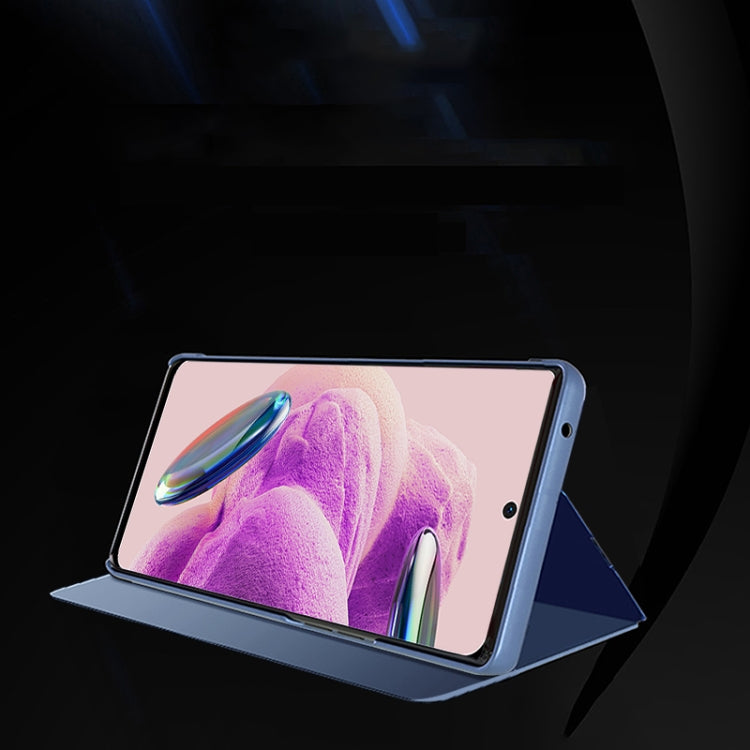 For Xiaomi Redmi Note 12S Plated Mirror Horizontal Flip Leather Phone Case with Holder