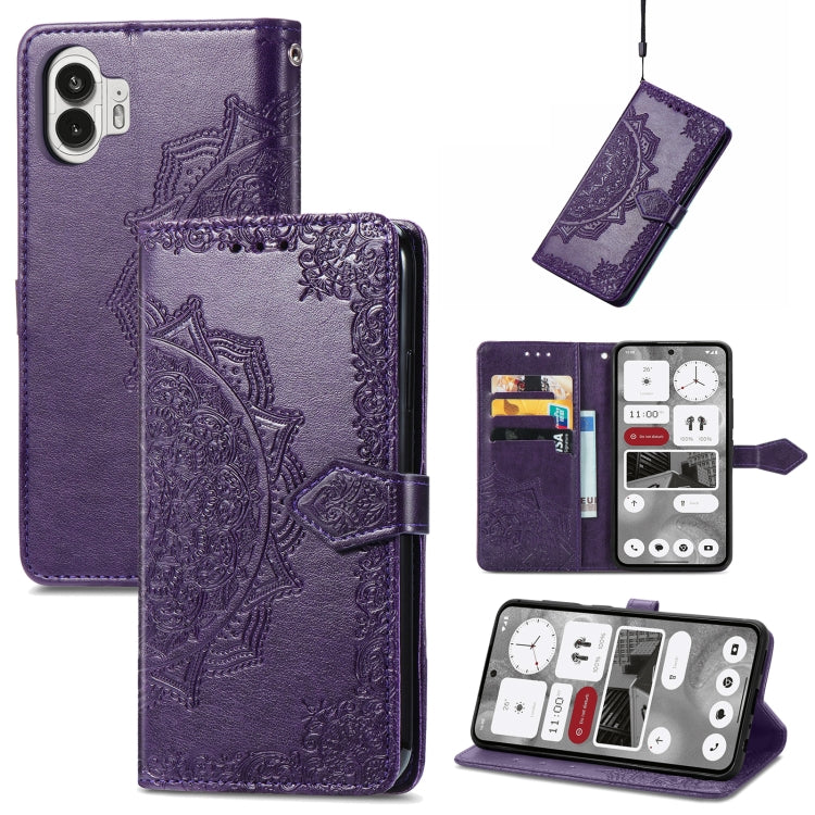 For Nothing Phone 2 Mandala Flower Embossed Leather Phone Case