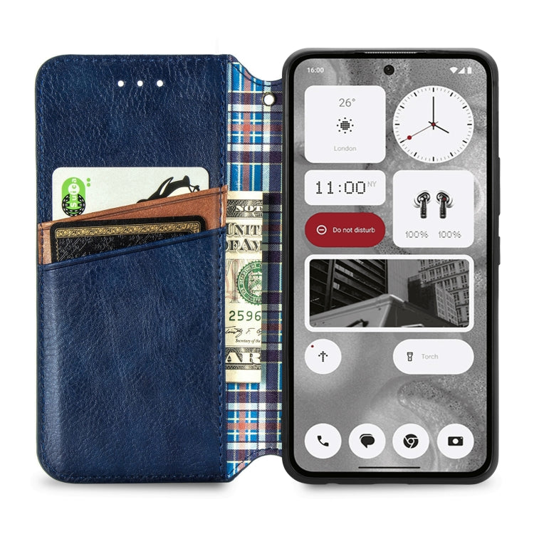 For Nothing Phone 2 Cubic Grid Pressed Magnetic Leather Phone Case