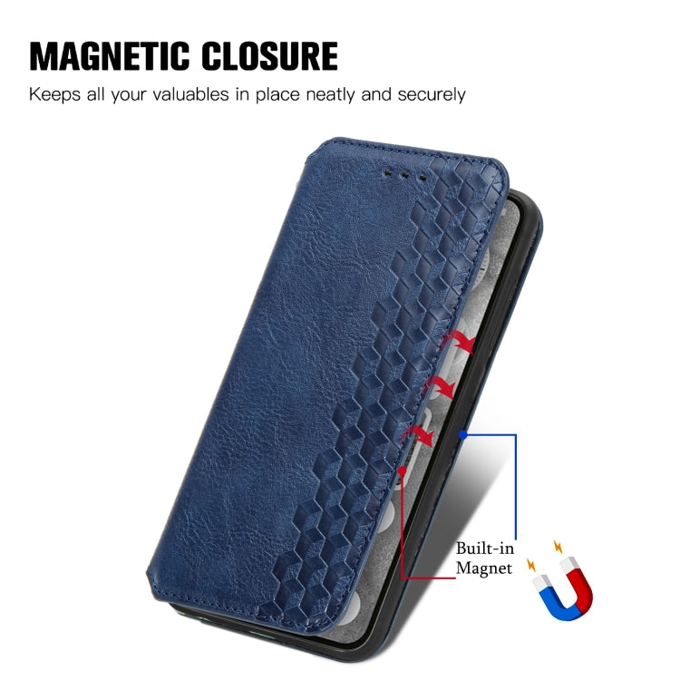 For Nothing Phone 2 Cubic Grid Pressed Magnetic Leather Phone Case