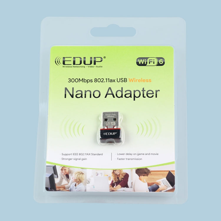 EDUP EP-AX300 300Mbps WiFi6 USB Free Drive Network Adapter