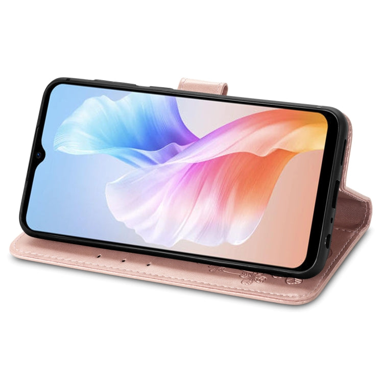 For DOOGEE X98 Pro / X98 Four-leaf Clasp Embossed Buckle Leather Phone Case