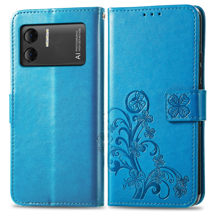 For DOOGEE X98 Pro / X98 Four-leaf Clasp Embossed Buckle Leather Phone Case