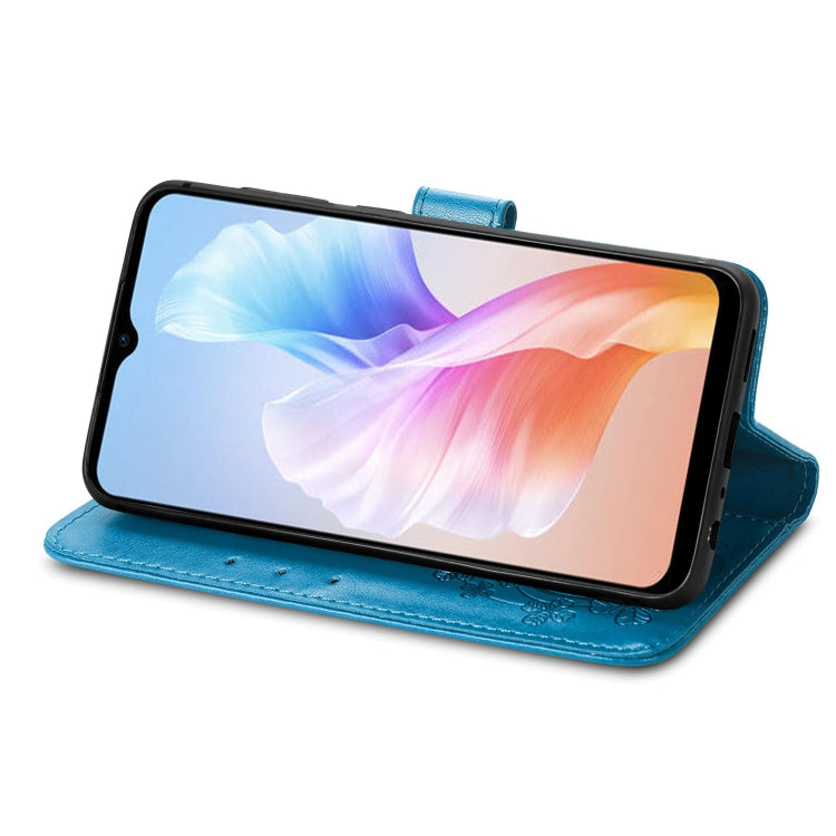 For DOOGEE X98 Pro / X98 Four-leaf Clasp Embossed Buckle Leather Phone Case