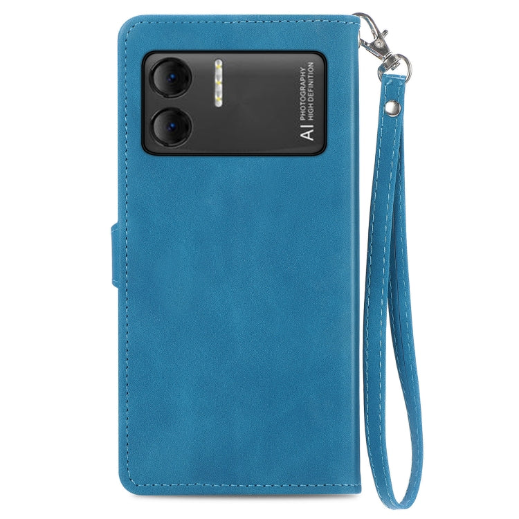For DOOGEE X98 Pro / X98 Embossed Flower Zipper Leather Phone Case