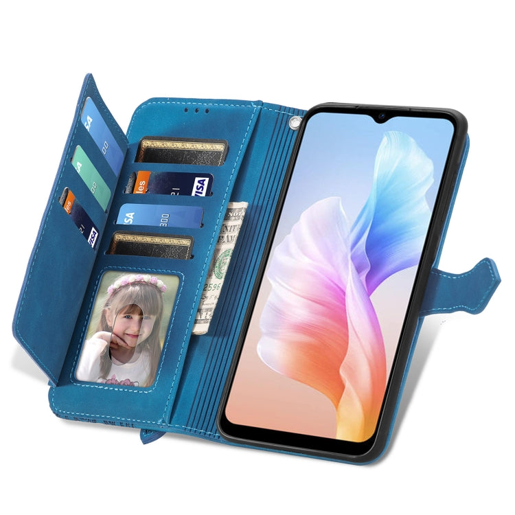 For DOOGEE X98 Pro / X98 Embossed Flower Zipper Leather Phone Case