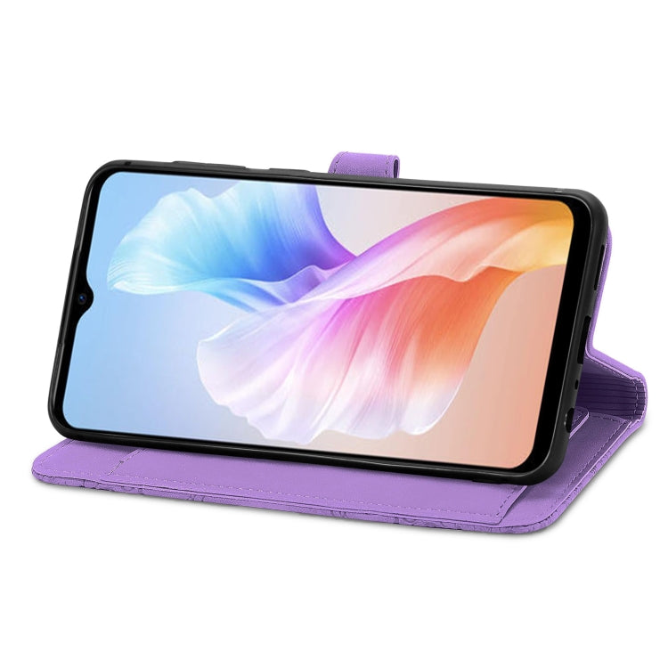 For DOOGEE X98 Pro / X98 Embossed Flower Zipper Leather Phone Case