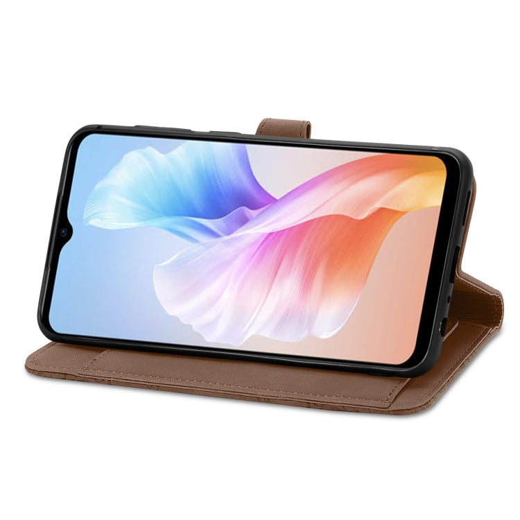 For DOOGEE X98 Pro / X98 Embossed Flower Zipper Leather Phone Case