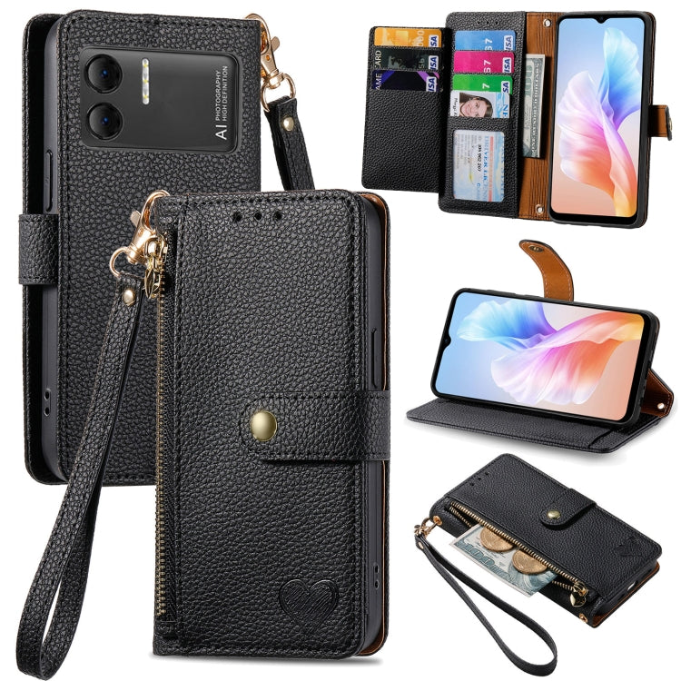 For DOOGEE X98 Pro / X98 Love Zipper Lanyard Leather Phone Case