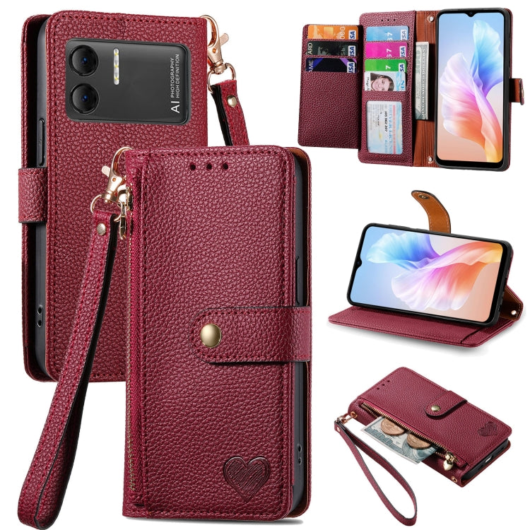 For DOOGEE X98 Pro / X98 Love Zipper Lanyard Leather Phone Case