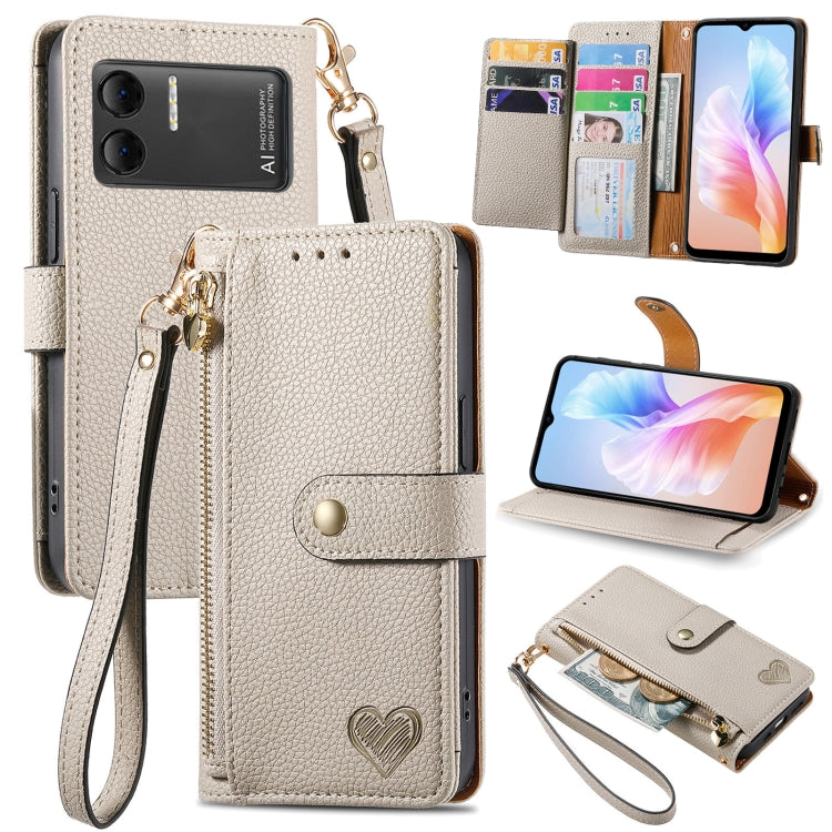 For DOOGEE X98 Pro / X98 Love Zipper Lanyard Leather Phone Case