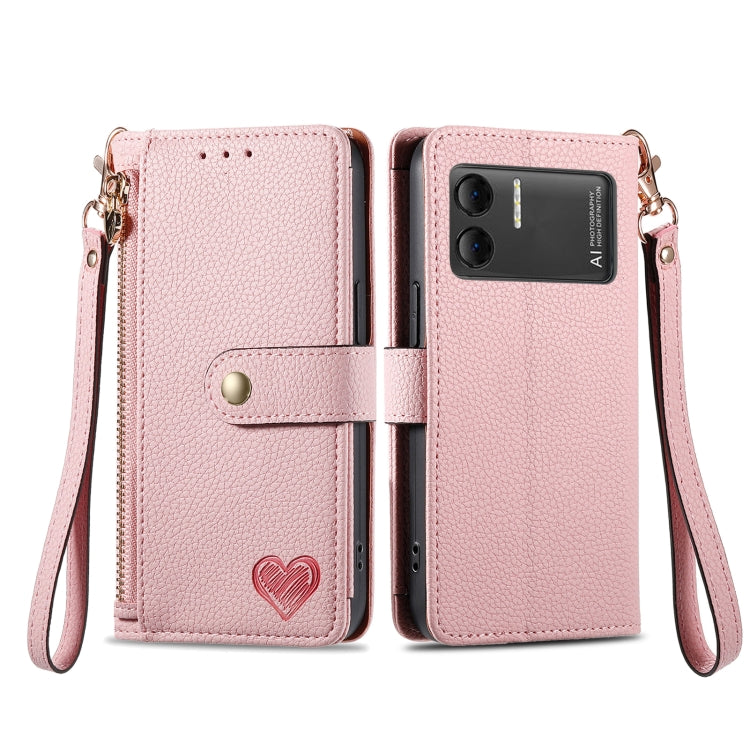 For DOOGEE X98 Pro / X98 Love Zipper Lanyard Leather Phone Case