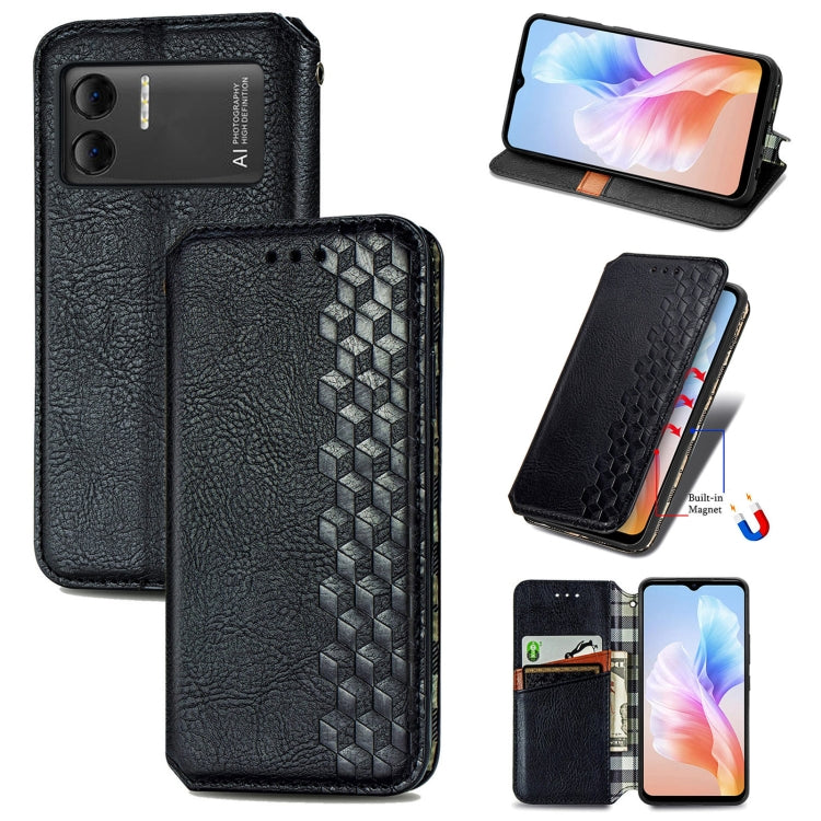 For DOOGEE X98 Pro / X98 Cubic Grid Pressed Magnetic Leather Phone Case