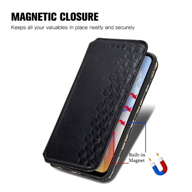 For DOOGEE X98 Pro / X98 Cubic Grid Pressed Magnetic Leather Phone Case
