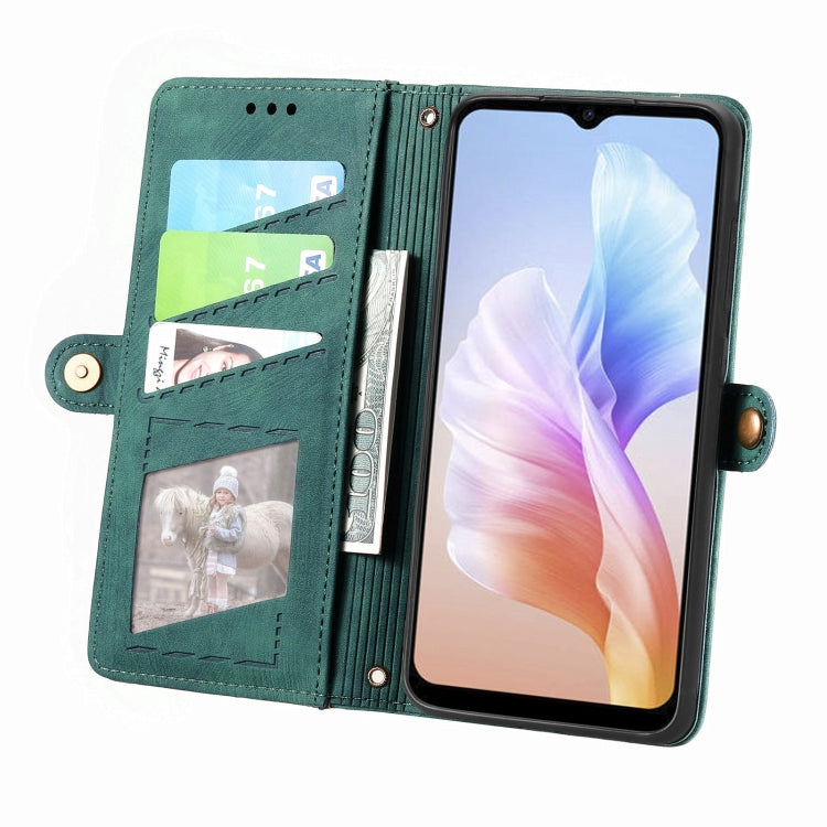 For DOOGEE X98 Pro / X98 Geometric Zipper Wallet Side Buckle Leather Phone Case