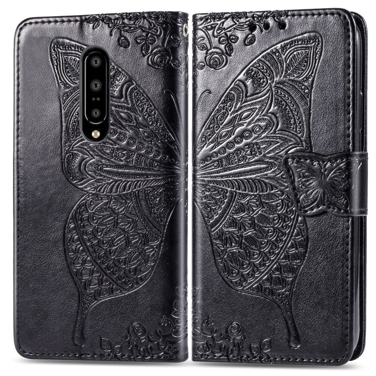 Butterfly Love Flowers Embossing Horizontal Flip Leather Case for OnePlus 7 Pro, with Holder & Card Slots & Wallet & Lanyard