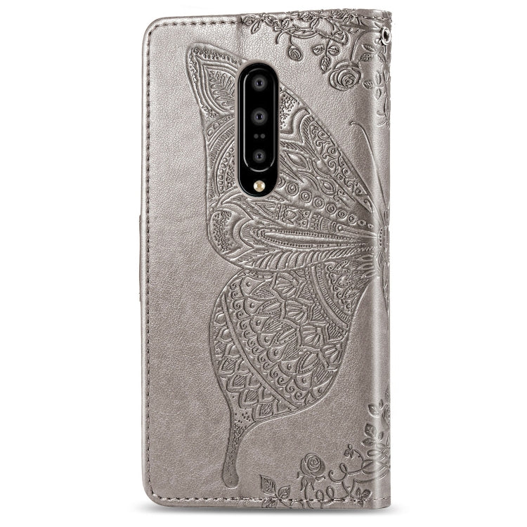 Butterfly Love Flowers Embossing Horizontal Flip Leather Case for OnePlus 7 Pro, with Holder & Card Slots & Wallet & Lanyard