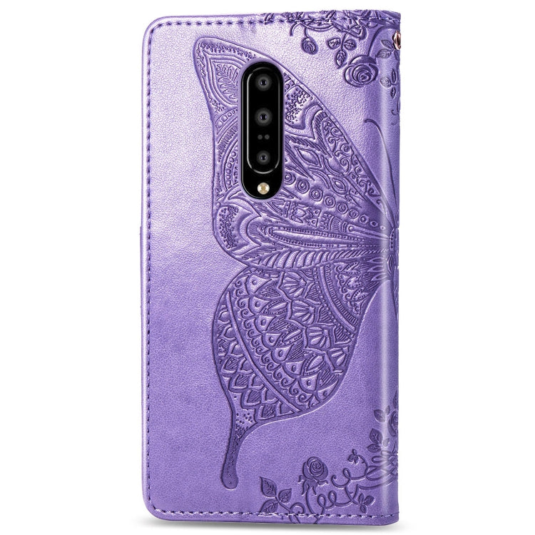 Butterfly Love Flowers Embossing Horizontal Flip Leather Case for OnePlus 7 Pro, with Holder & Card Slots & Wallet & Lanyard