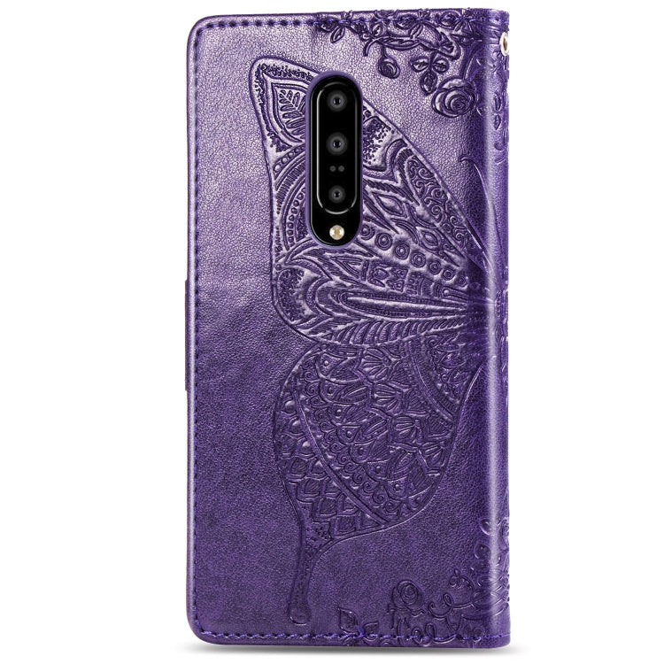 Butterfly Love Flowers Embossing Horizontal Flip Leather Case for OnePlus 7 Pro, with Holder & Card Slots & Wallet & Lanyard