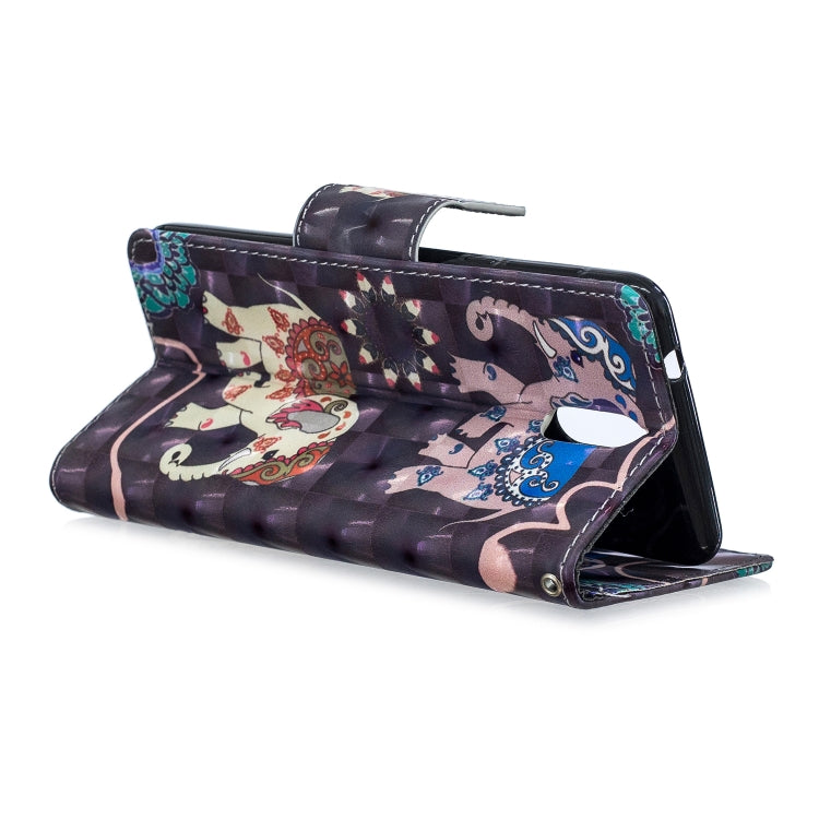 3D Colored Drawing Pattern Horizontal Flip Leather Case for Nokia 3.1, with Holder & Card Slots & Wallet