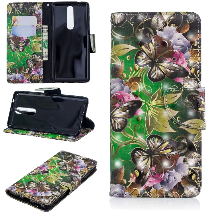 3D Colored Drawing Pattern Horizontal Flip Leather Case for Nokia 5.1, with Holder & Card Slots & Wallet