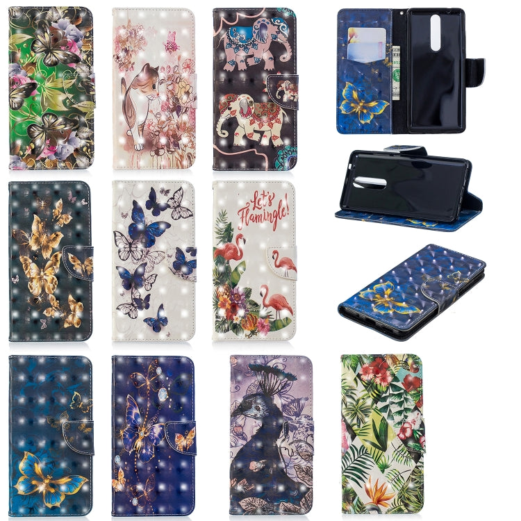 3D Colored Drawing Pattern Horizontal Flip Leather Case for Nokia 5.1, with Holder & Card Slots & Wallet