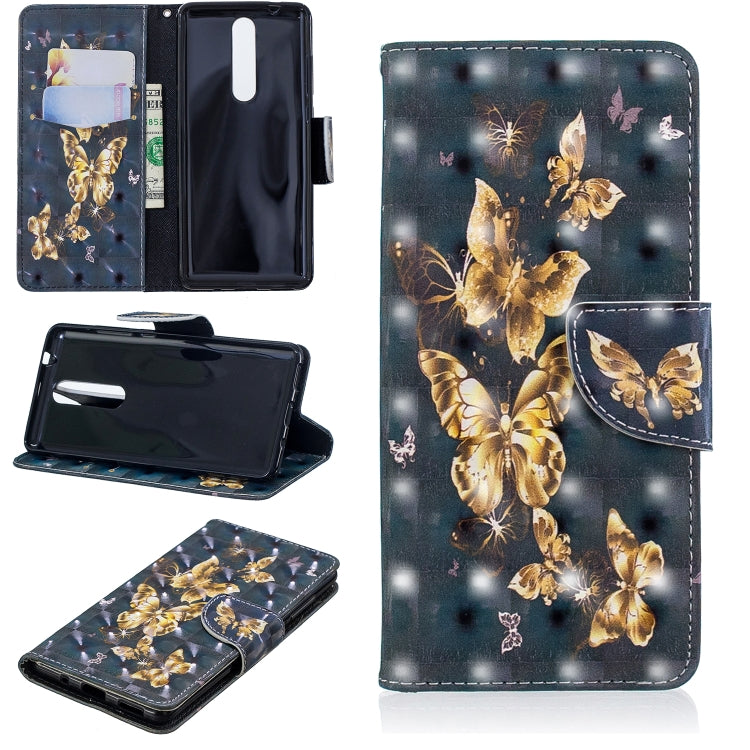 3D Colored Drawing Pattern Horizontal Flip Leather Case for Nokia 5.1, with Holder & Card Slots & Wallet